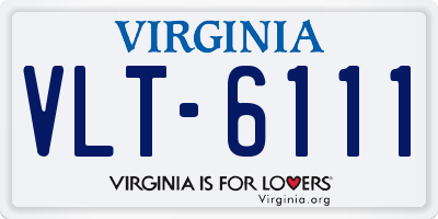 VA license plate VLT6111
