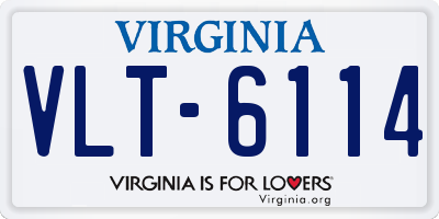 VA license plate VLT6114