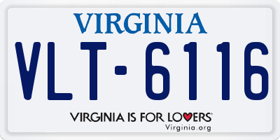 VA license plate VLT6116