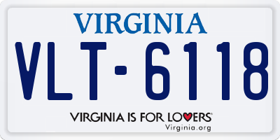VA license plate VLT6118