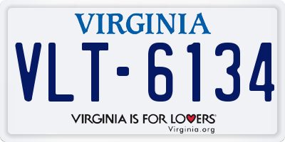 VA license plate VLT6134