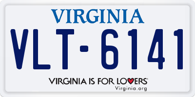 VA license plate VLT6141