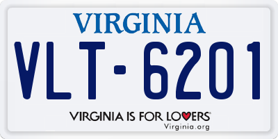 VA license plate VLT6201