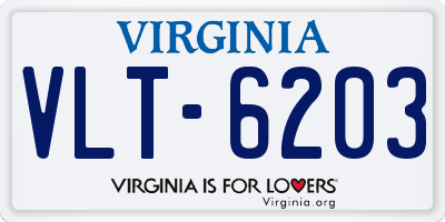 VA license plate VLT6203