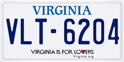 VA license plate VLT6204