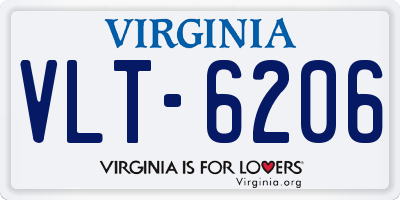 VA license plate VLT6206
