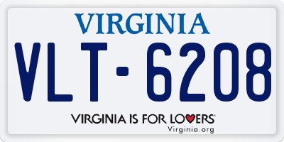 VA license plate VLT6208