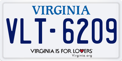VA license plate VLT6209