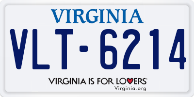 VA license plate VLT6214