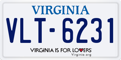 VA license plate VLT6231