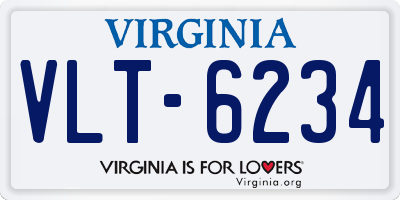 VA license plate VLT6234
