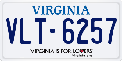 VA license plate VLT6257
