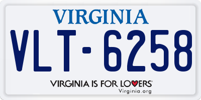 VA license plate VLT6258