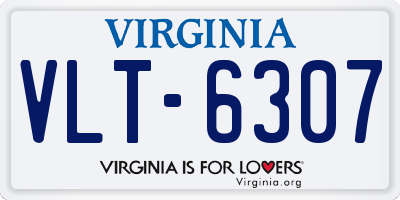 VA license plate VLT6307