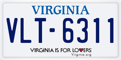 VA license plate VLT6311