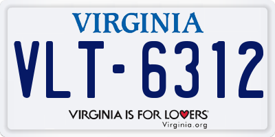 VA license plate VLT6312