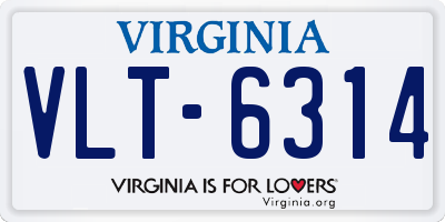 VA license plate VLT6314
