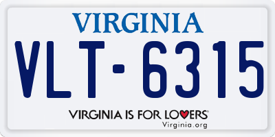 VA license plate VLT6315
