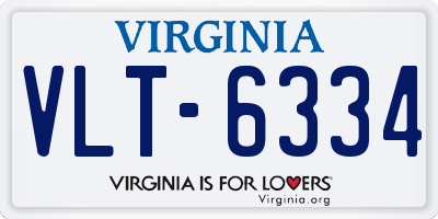 VA license plate VLT6334