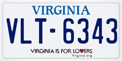 VA license plate VLT6343