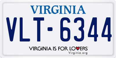 VA license plate VLT6344