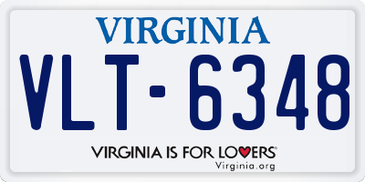 VA license plate VLT6348