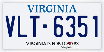 VA license plate VLT6351