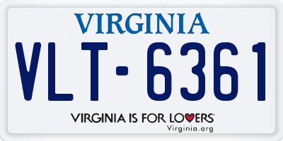 VA license plate VLT6361