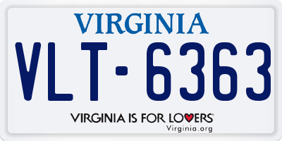 VA license plate VLT6363