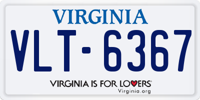 VA license plate VLT6367