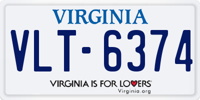 VA license plate VLT6374