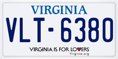 VA license plate VLT6380