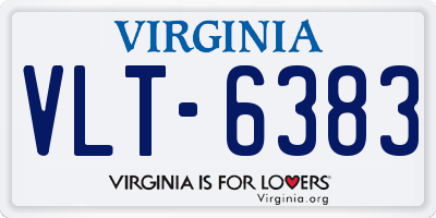 VA license plate VLT6383