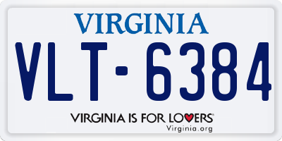 VA license plate VLT6384