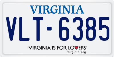 VA license plate VLT6385