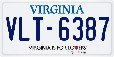 VA license plate VLT6387