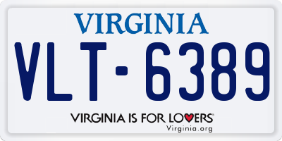 VA license plate VLT6389