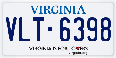 VA license plate VLT6398
