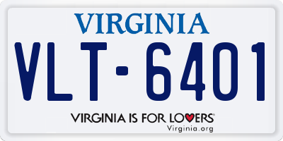 VA license plate VLT6401