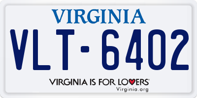 VA license plate VLT6402