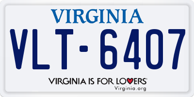 VA license plate VLT6407