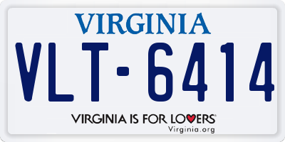 VA license plate VLT6414