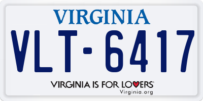 VA license plate VLT6417