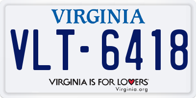 VA license plate VLT6418