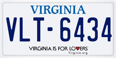 VA license plate VLT6434