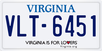 VA license plate VLT6451