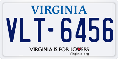VA license plate VLT6456