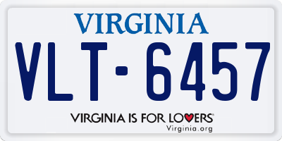 VA license plate VLT6457