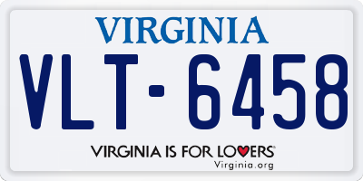 VA license plate VLT6458