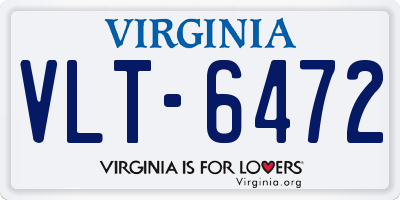 VA license plate VLT6472